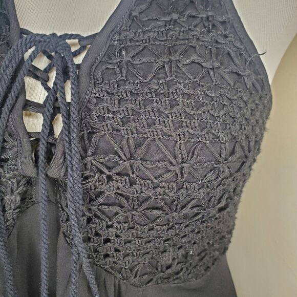BCBG Black Crochet Tank Top Small - Picture 7 of 10
